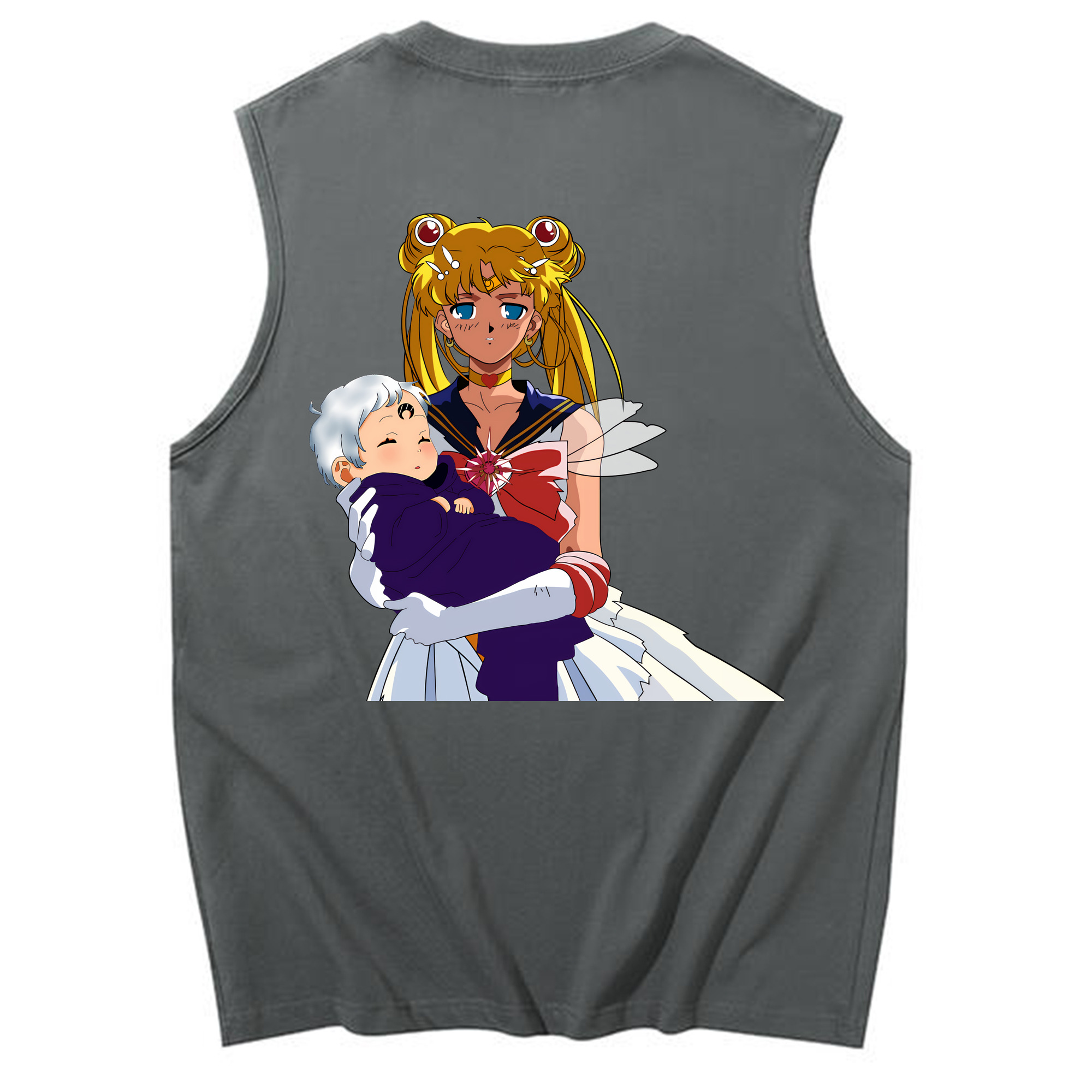 （画像用） 美少女戦士セーラームーン 月野 うさぎ つきの うさぎ Sailor Moon Tsukino Usagi コットン100％タンクトップ（背面プリント）